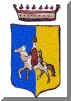 Lo stemma dell'ex-Comune di Collescipoli  S. Nicol a cavallo con un bambino